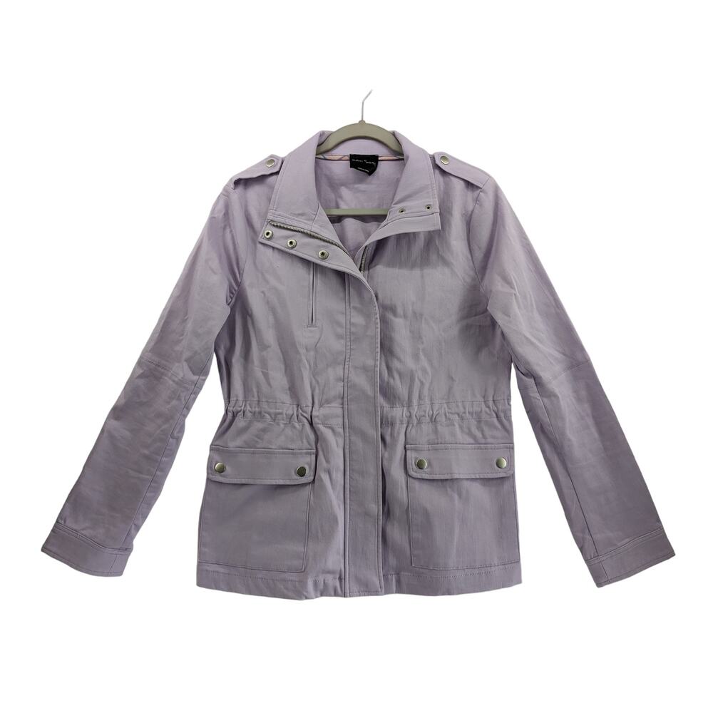 Eden‎ Society Zip Up Jacket Purple M Cargo Military Stretchable Waist Zip Pocket
